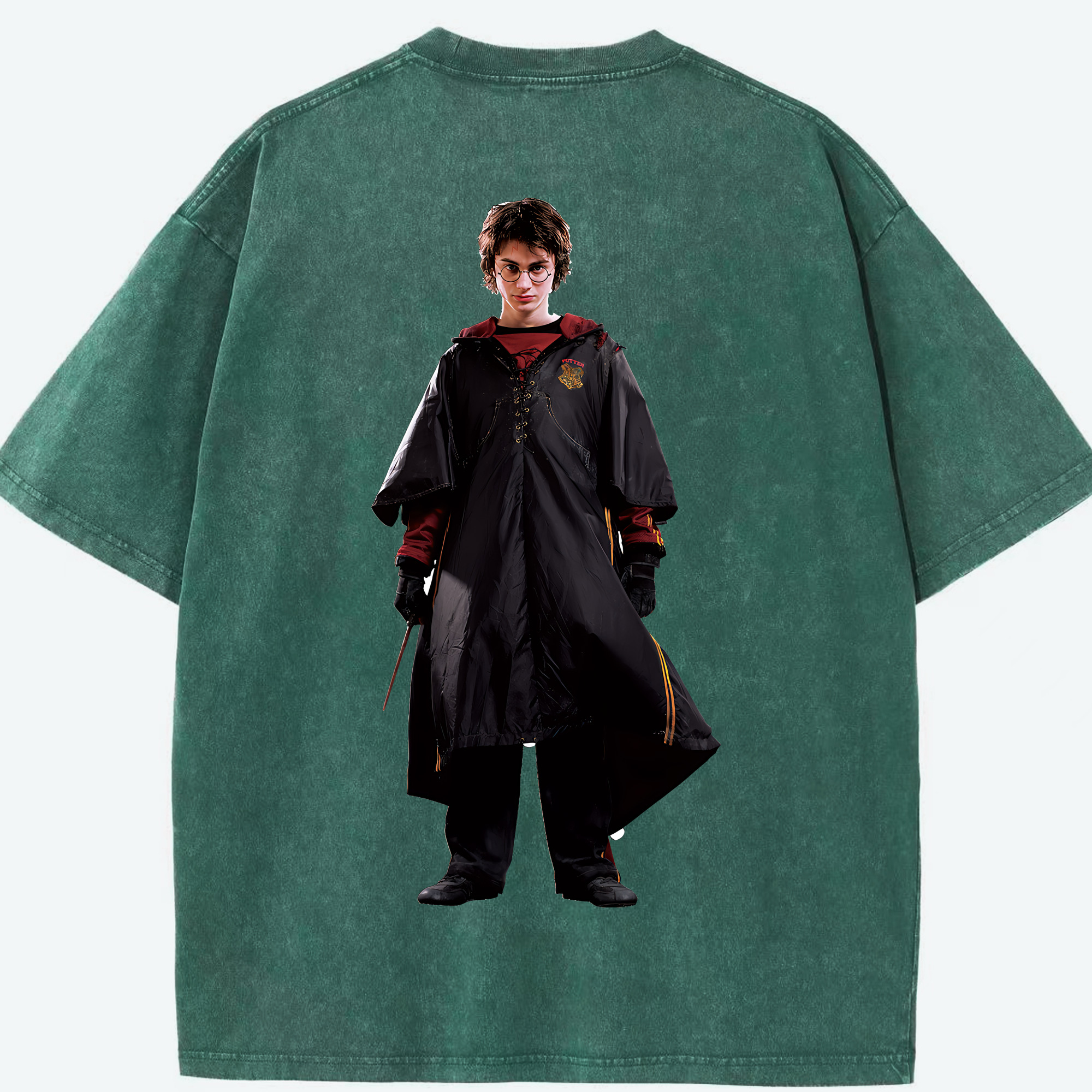 （画像用） Harry Potter ハリー・ポッターシリーズ 綿100% ヴィンテージ風 半袖Tシャツ（背面プリント）